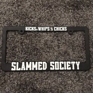 Slammed society License-plate frame